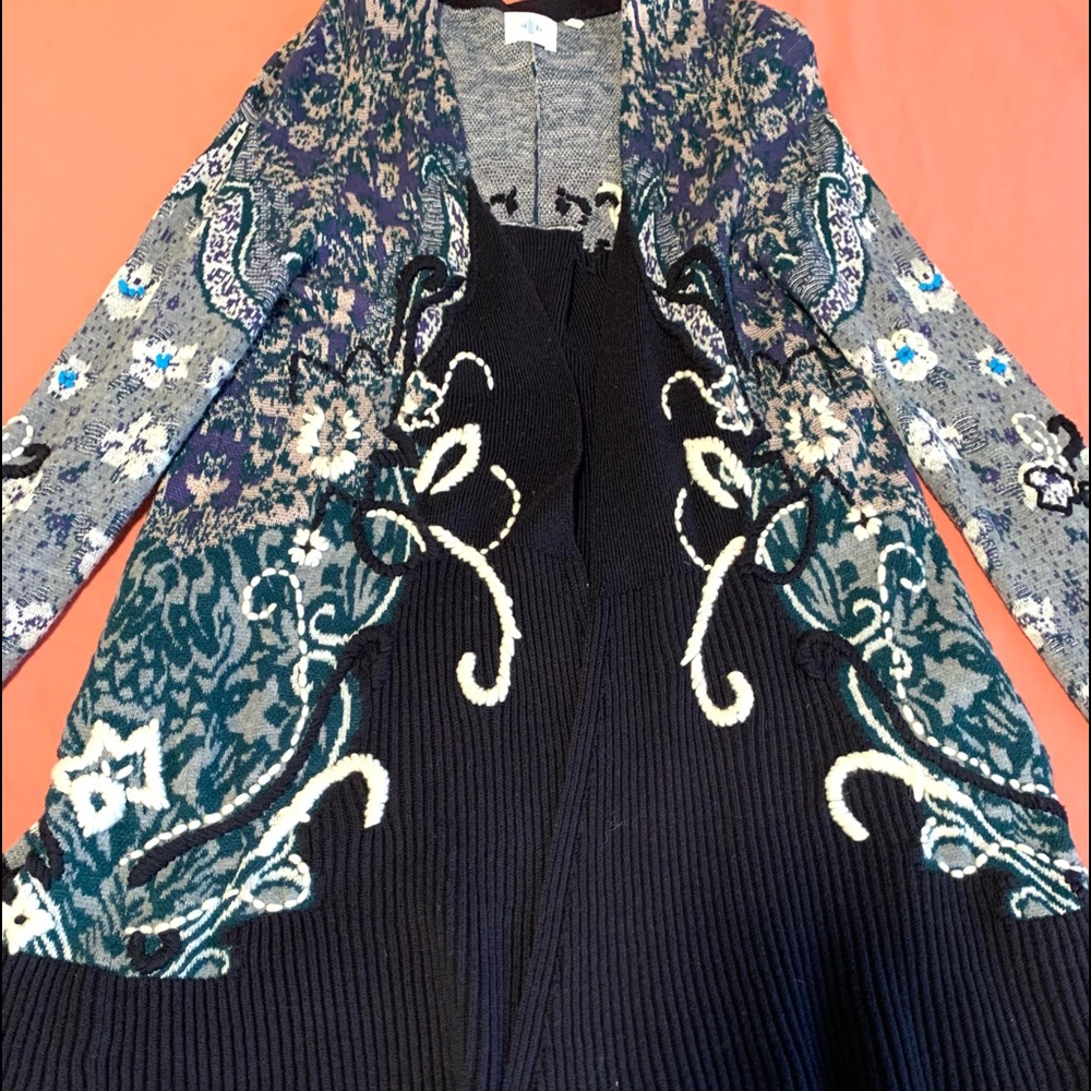 Anthropologie Emmia Hand Stitched Cardigan Monogram - Picture 6 of 14